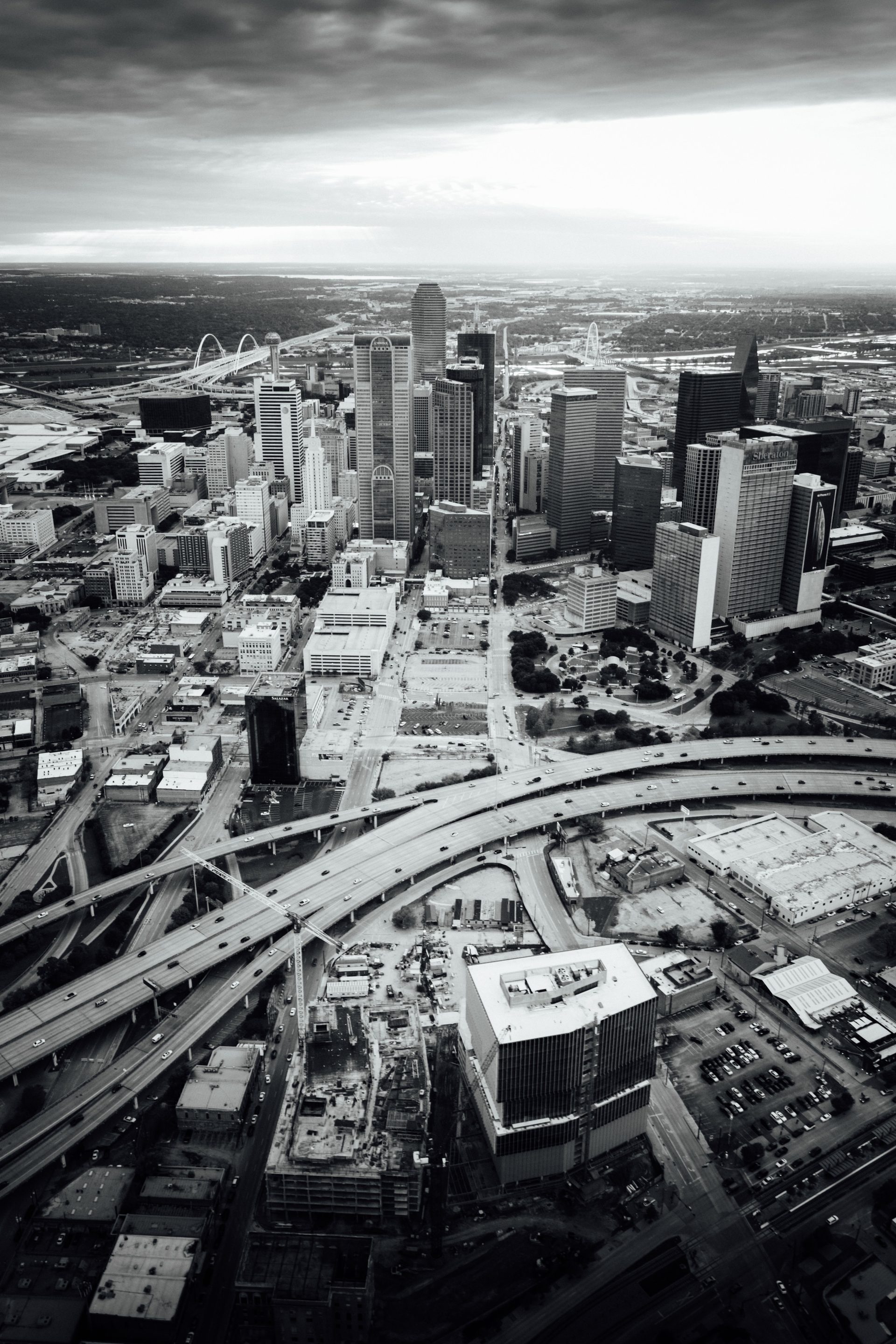 Aerial view of the Dallas skyline